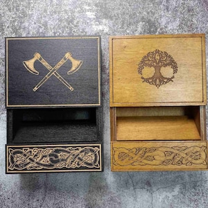 Wooden Dice Tower Custom Engraving Board Game Dice Tower Dungeons Game Dragons RPG Game Wood Handmade Tray Set Roll the Dice gift Dice Box
