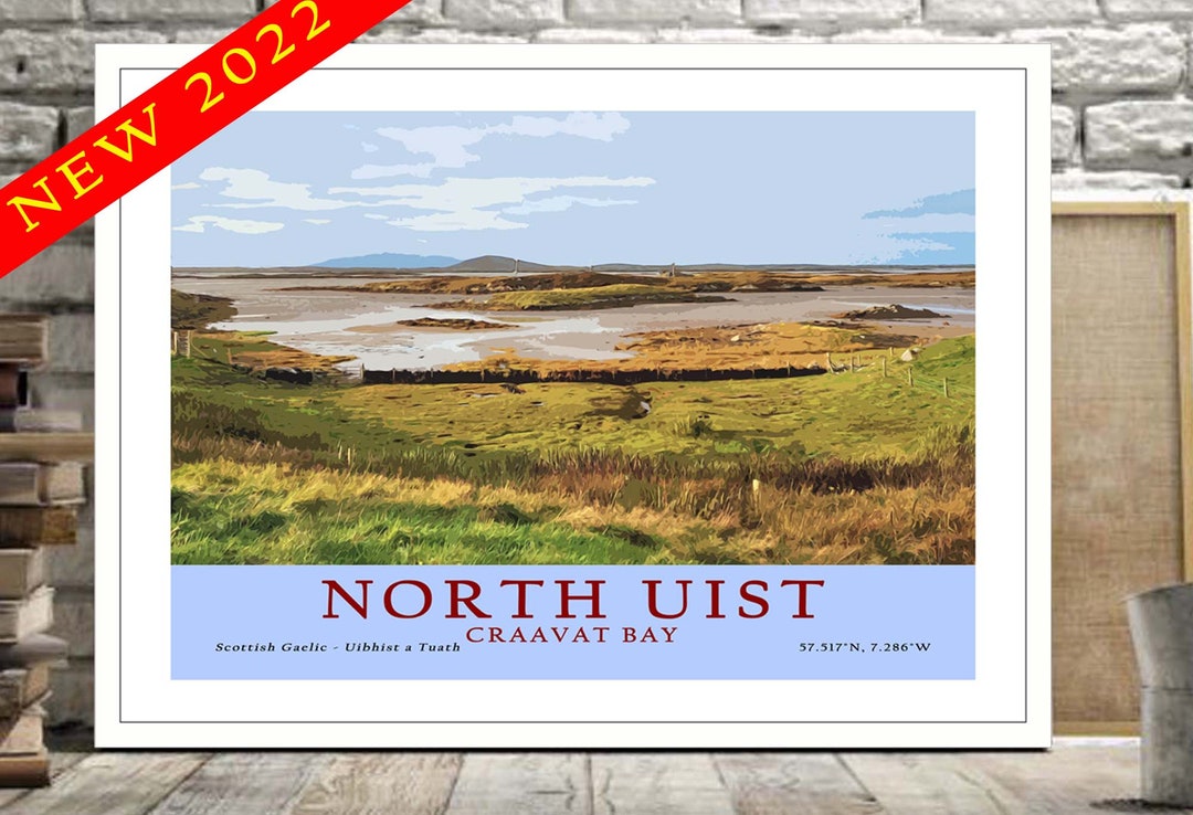 Vintage Style Poster, North Uist, Poster, Art Print, Travel Poster