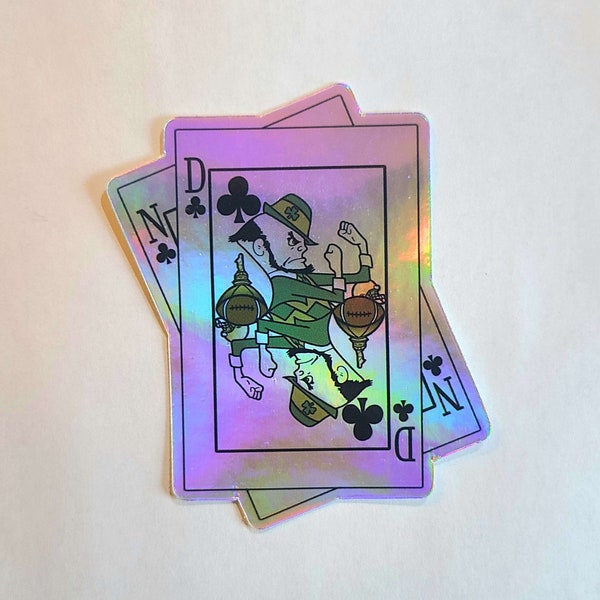 Notre Dame Holographic Poker Cards Sticker