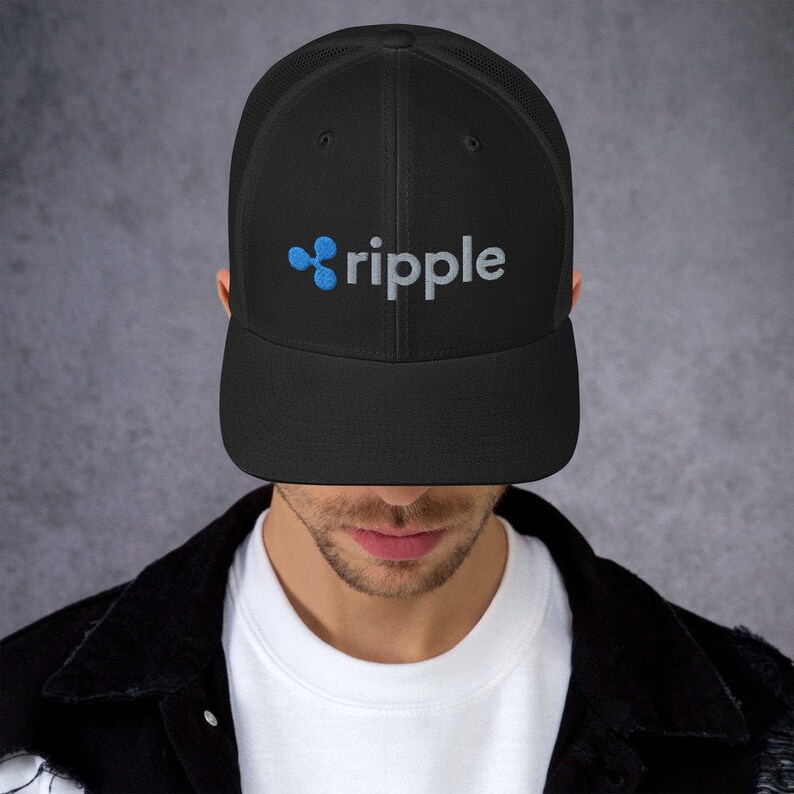 Cryptocurrency Merch Trucker Cap Crypto Currency Trader Gift Ripple Logo Snapback Hat