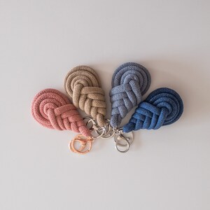 Pipa Knot Keyring| Macrame Keyring| Keychain| Bag accessory| Macrame Accessories| Silver Keyring|Rose gold keychain| pink keyring| Bag charm