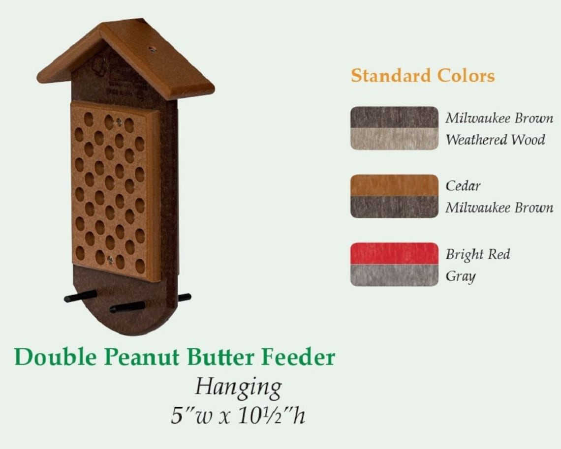 Gloribe's Double Peanut Butter JAR Bird Feeder Made From Poly Lumber