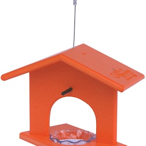 Karmnik dla ptaków Oriole firmy Glori-Be wykonany z drewna poliestrowego Karmnik dla ptaków Oriole Jelly Feeder (pomarańczowy) Amish Handmade