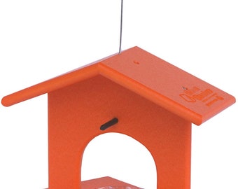 Comedero para pájaros Oriole de Glori-Be hecho de madera de polietileno Comedero de gelatina Oriole (naranja) Amish hecho a mano