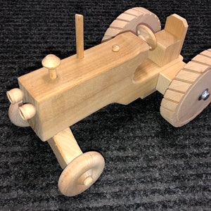 Amish Handcrafted Large Wooden Toy Farm Tractor FREE SHIPPING