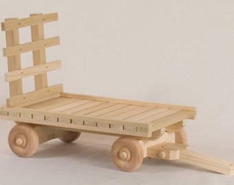 Amish Handmade Wooden Hay Wagon toy. ..10"L x 6"W..christmas gift.. farm toy ...free shipping lower 48
