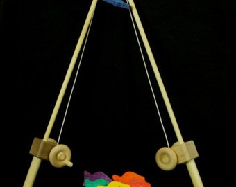 1 Natural finish Wooden Fishing Pole Great for developing motor skills and wonderful for both girls and boys w/ 3 fish