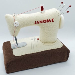 Pin cushion Sewing machine pin cushion Janome Pin cushion Sewing gifts Pin cushions Original pin cushions sewing notions Janome in cream