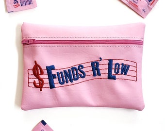Funds R' Low Pink Zipper Pouch | Faux Leather Coin Purse