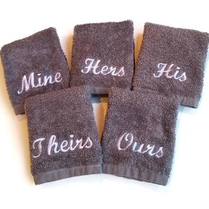 Embroidered Pronoun Hand Towel | Personalized Wedding Gift | Non binary gifts image 2