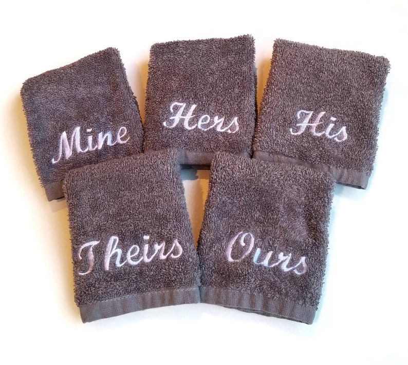 Embroidered Pronoun Hand Towel | Personalized Wedding Gift | Non binary gifts image 2