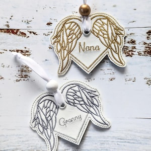 Adornos personalizados / Adorno personalizado / Adorno de recuerdo / Regalo personalizado / Adorno de alas de ángel / Regalo de recuerdo de alas de ángel