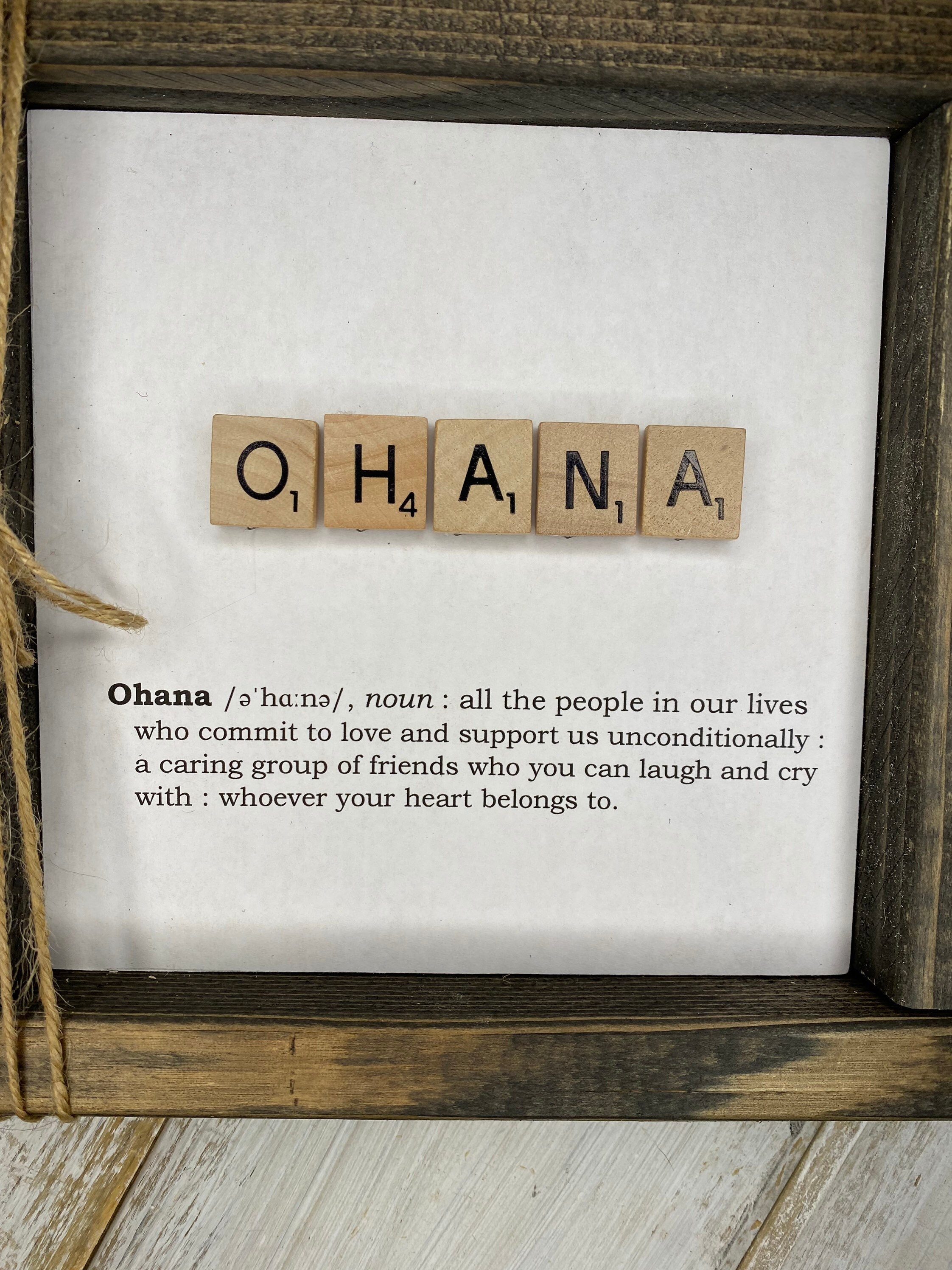 Personalized Ohana Definition Scrabble Sign Birthday Home Etsy