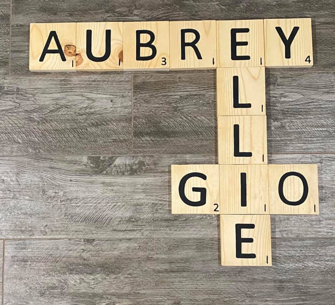 Personalized Scrabble Tile Wall Art Wooden Wall Large Etsy