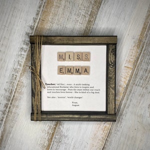 Personalized Teacher Definition Sign, Gift, Principal, Retirement, Preschool, School, Graduation, Custom, Holiday, Christmas, Appreciation