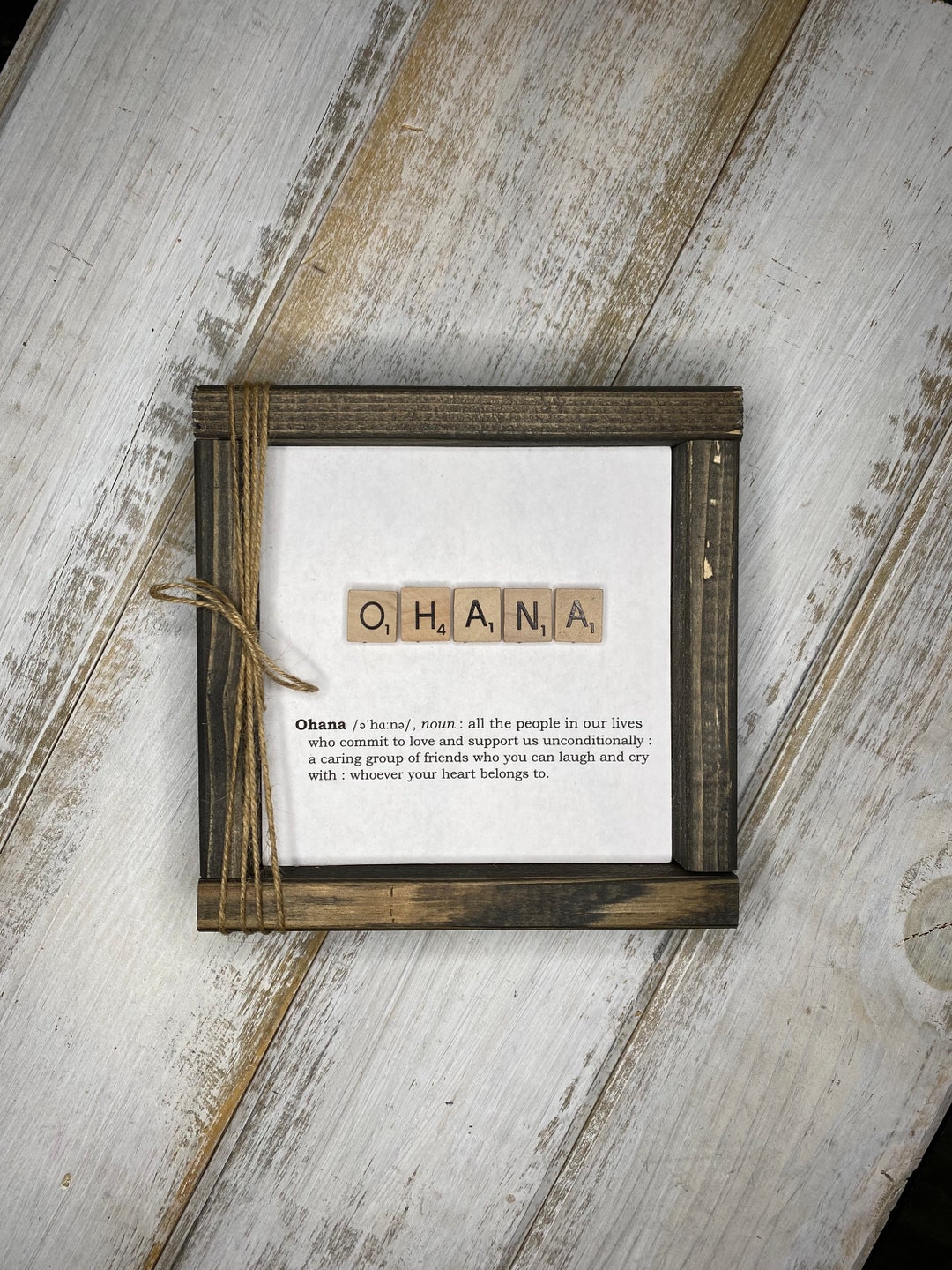 Personalized Ohana Definition Scrabble Sign, Birthday, Home, Mothers