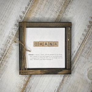 Personalized Ohana Definition Scrabble Sign, Birthday, Home, Custom Gift, Christmas, Valentine’s, Grandparent, Family, Xmas, Friend