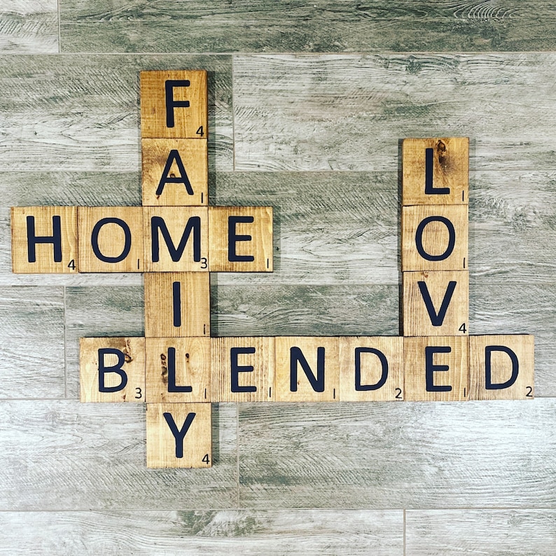 Personalized Scrabble Tile Wall Art Wooden Wall Large Etsy