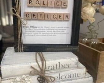 Personalized Police Officer Definition Sign: Handmade Wood Law Enforcement Gift