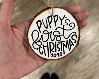Puppy’s First Christmas Ornament 2022, Xmas, Dog, Cat, Custom
