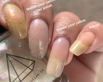 Mellow your gele kleurcorrector - paars getinte Britse handgemaakte indie nagellak