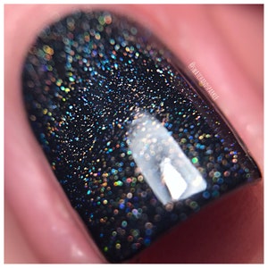 Prismatic topper - a sheer holographic top coat UK handmade indie nail polish