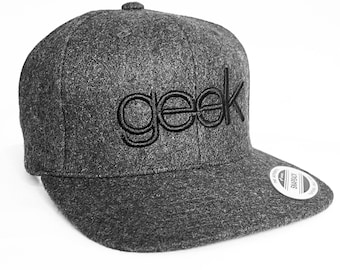 Geek Snapback dunkelgrau und schwarz Hut