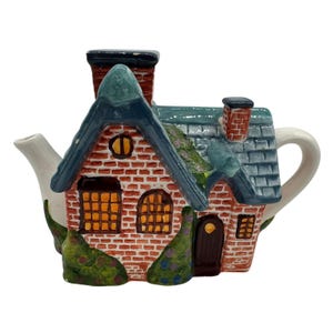 Thomas Kinkade Cottage Teapot Ceramic 2005