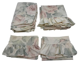 Vintage Westspitze Pepperell ohne Eisen Perkal-Königin-Blatt-Set