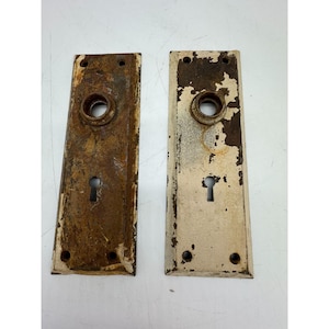 Vintage Cast Iron Door Plates With Keyhole