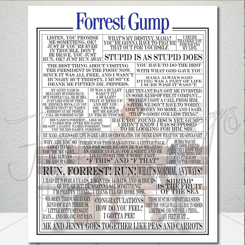 Forrest Gump Etsy