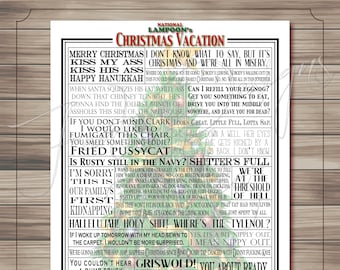 Christmas Vacation Movie Quotes Art Print: Funny Word Collage (Digital Download)