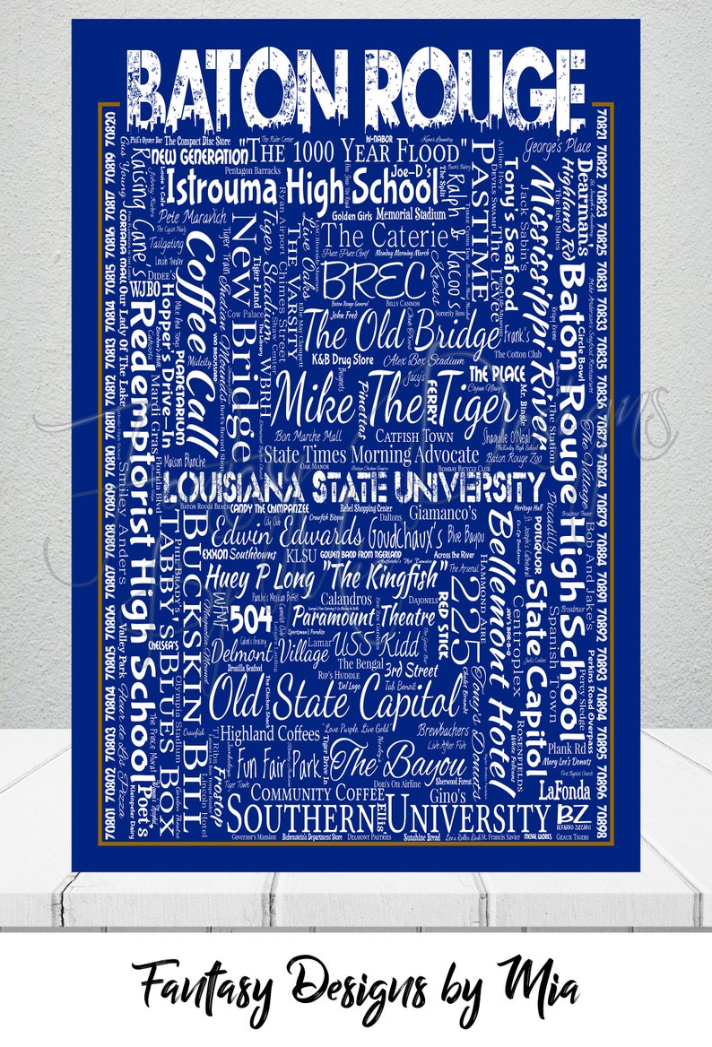 Baton Rouge Canvas Wall Art Baton Rouge Print Décor Gift Etsy
