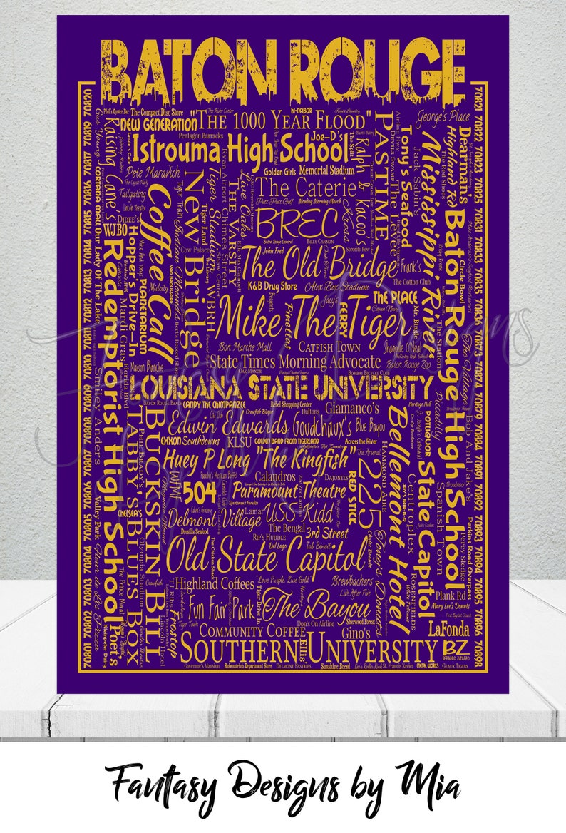 Baton Rouge Canvas Wall Art Baton Rouge Print Décor Gift Etsy