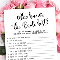 Finish the Bride's Phrase Game Printable Bridal Shower Game Card ...