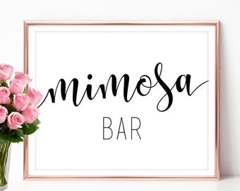 Mimosa bar sign printable Mimosa sign template for Wedding 4x6 5x7 8x10 PDF JPEG Instant download