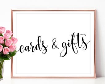 Cards and gifts wedding sign Printable card and gift sign Gift table decor signage 4x6 5x7 8x10 Instant download PDF JPEG