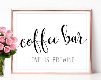 Coffee bar sign template Printable coffee table decor signs 4x6 5x7 8x10 Instant download PDF JPEG