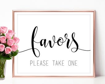 Wedding favor sign Favors printable sign Favors please take one template 4x6 5x7 8x10 PDF JPEG Instant download