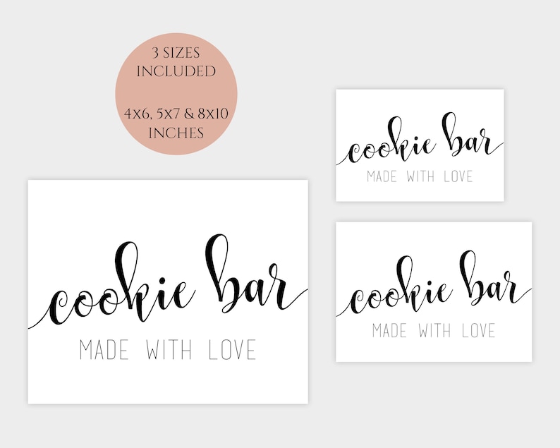 Cookie Bar Sign Wedding Cookie Table Sign Printable Instant Download ...