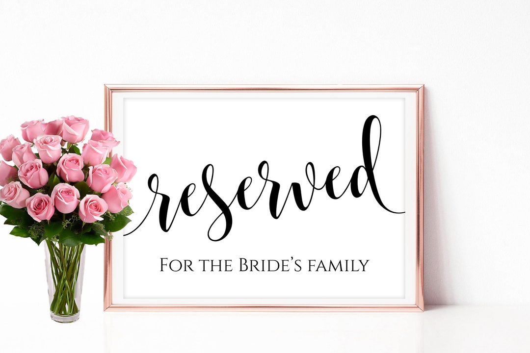 EDITABLE Reserved Sign Printable Custom Reserved Sign for Wedding PDF Template Instant Download ...