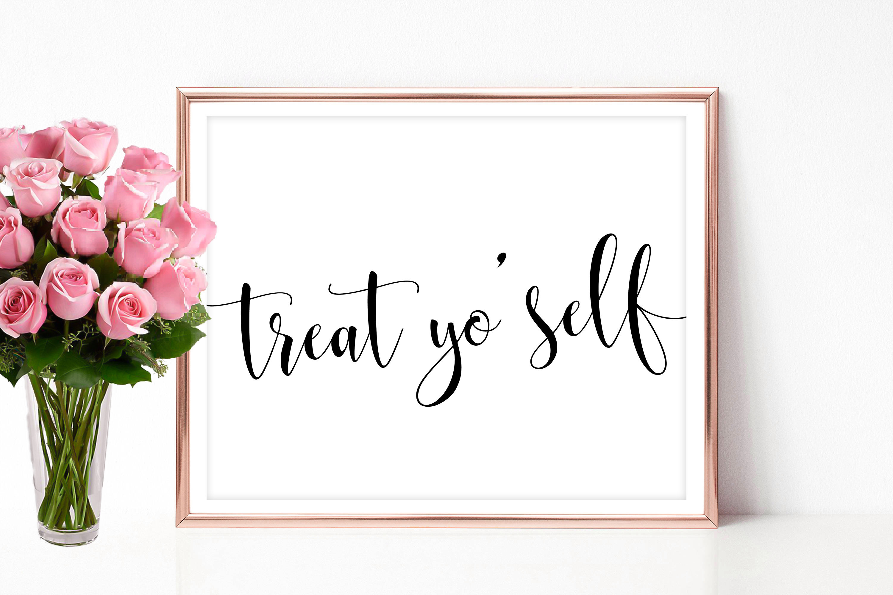 Treat yo self sign printable Treat yo' self Wedding sign - Etsy España