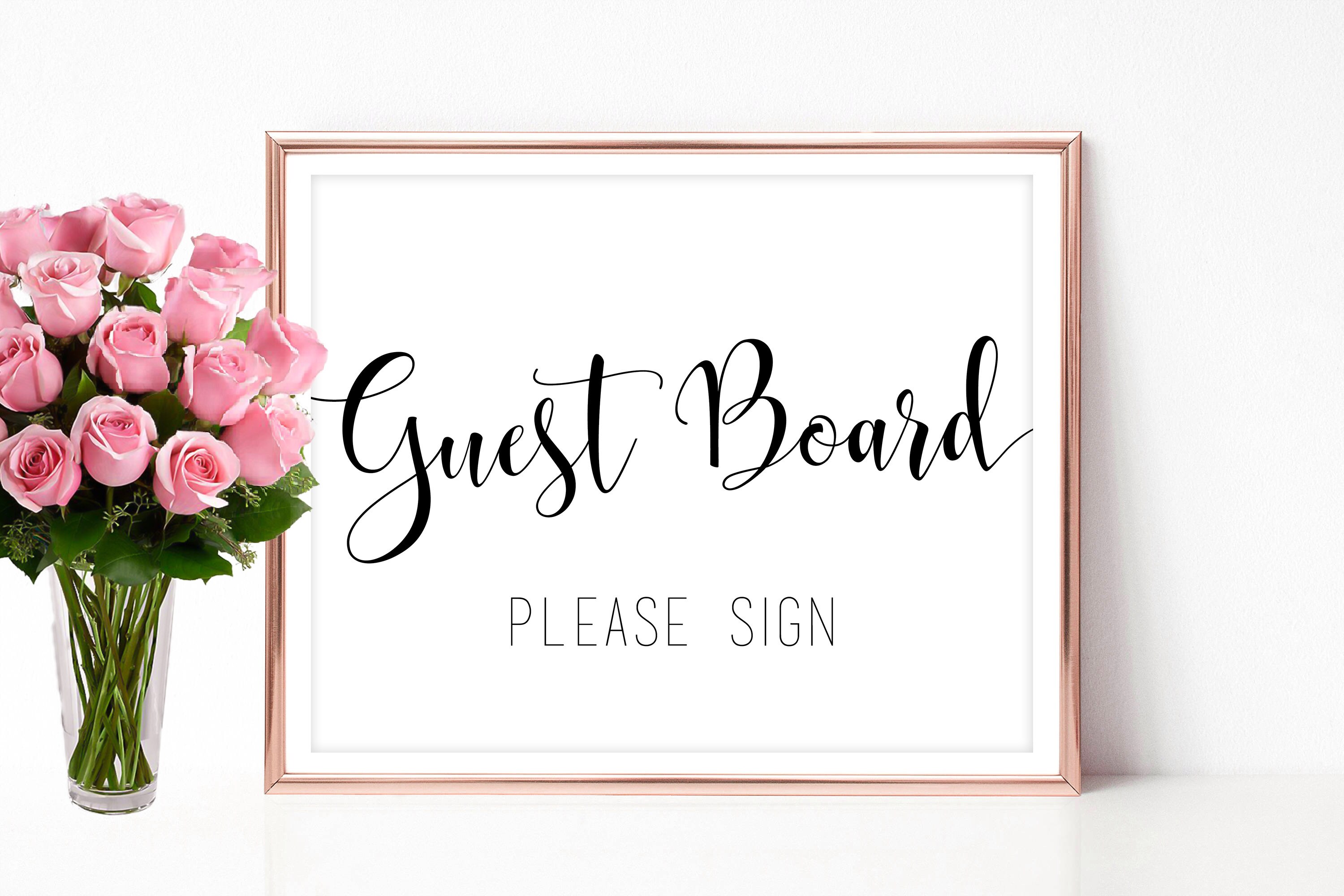 Wedding Guest Board Sign Printable Please Sign Our Guest Board Sign 4x6 ...