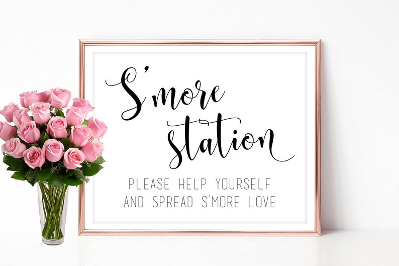 Printable S'mores Station Sign Template for Wedding Smore Station Signs ...