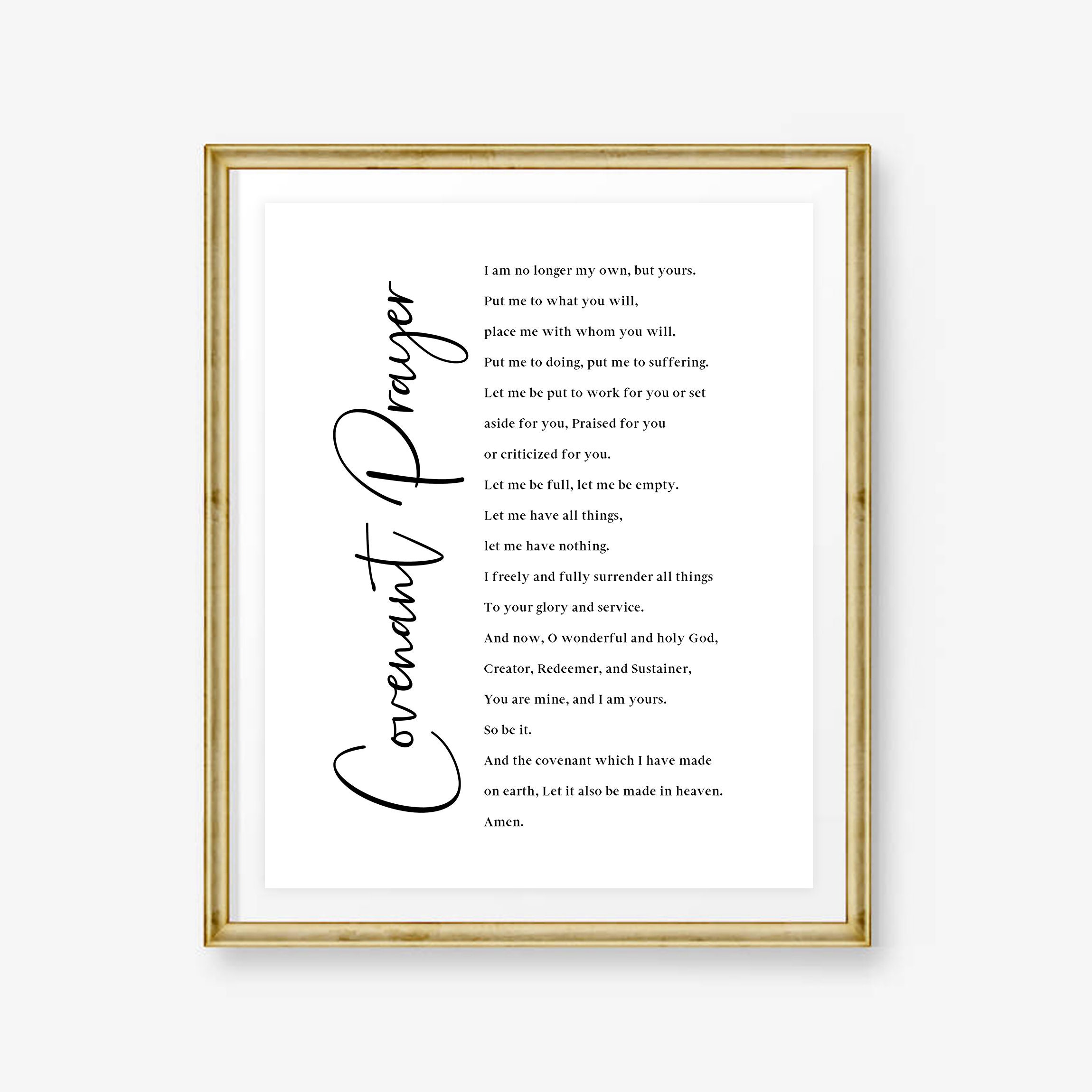 The Covenant Prayer Sign Printable, John Wesley Quote Poster, Christian ...