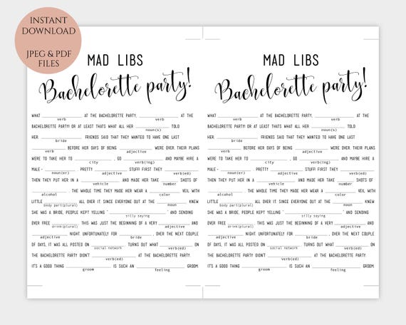 Mad Libs Pdf