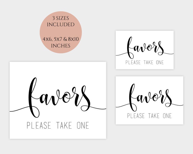 Wedding Favor Sign Favors Printable Sign Favors Please Take - Etsy