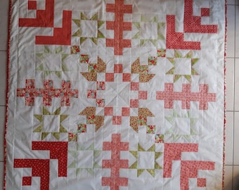 Snowflake patchwork quilt blanket