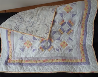 Baby quilt plaid carré