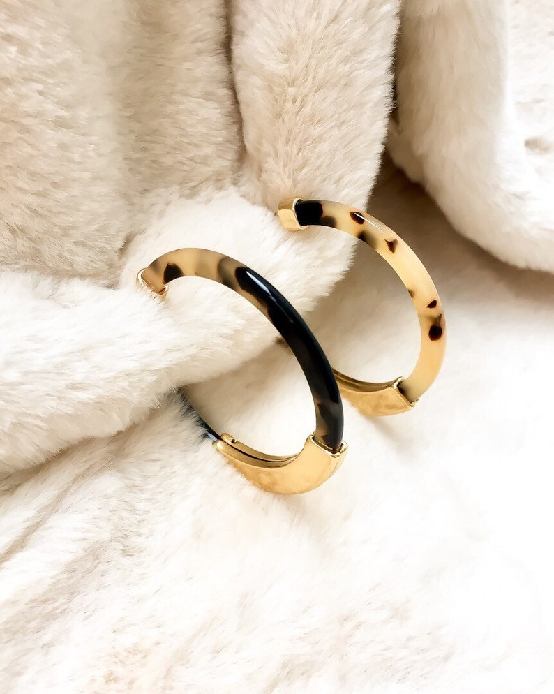 Coffee marble pattern gold fashion earring daily earrings Hannah